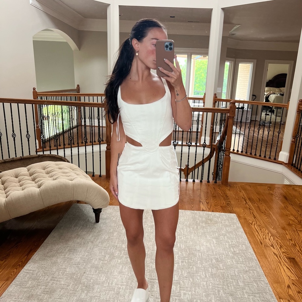 Zara Denim cutout dress